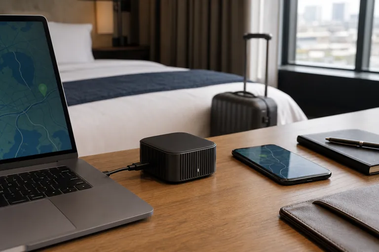 GL.iNet Travel Router travel gear scene
