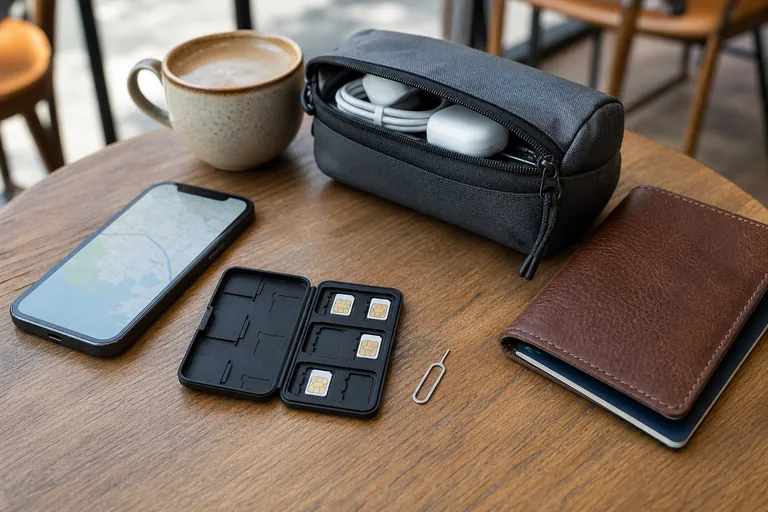 SIM Card Case Holder travel gear scene